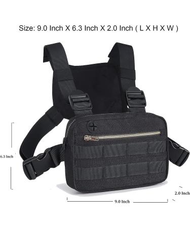 Outdoor Water Resistant Chest Bag For Men  Tactical EDC Chest Pack With Built-In Phone Holder  Lightweight Utility Chest Rig Pouch For Workouts  Running  Cycling  Hiking Black - Buy Online on GoSupps.com
