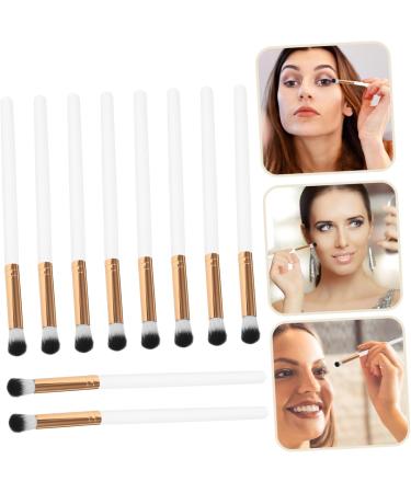 Healeved 10pcs Makeup Brush Makeup Eye Brush Eye for Makeup Concealer Brush White Wooden Handle - Buy Online on GoSupps.com