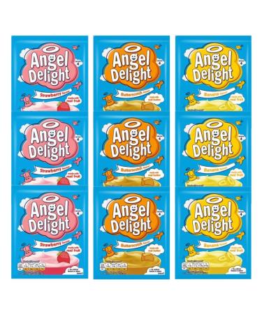 Dessert Mix Bundle Consisting of Angel Delight Strawberry 59g x3 Butterscotch 59g x3 & Banana 59g x3 (9 Pack) - Buy Online on GoSupps.com