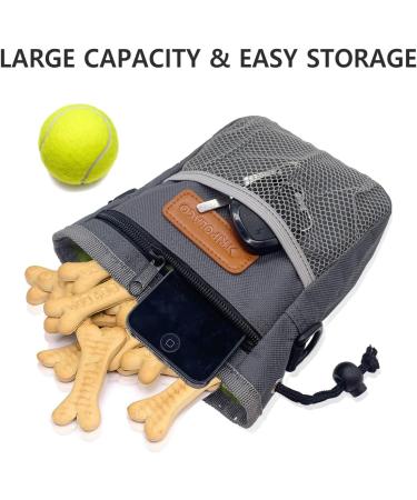 Tripolaco Versatile Dog Treats | Pet Training 2-Cup Capacity Integrated Feces Bag Dispenser & Clicker - Light Gray - Buy Online on GoSupps.com