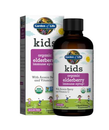 Garden of Life Kids Organic Elderberry Immune Syrup  3.9 fl oz (116 ml)