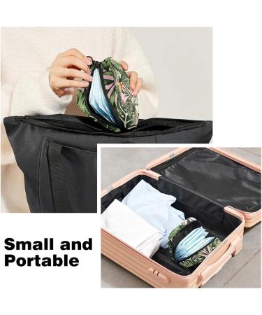 Jungle Palm Monstera Leaves Sanitary Napkin Storage Bag | Portable Menstrual Cup Holder for Women & Teens - Stylish Design - Buy Online on GoSupps.com