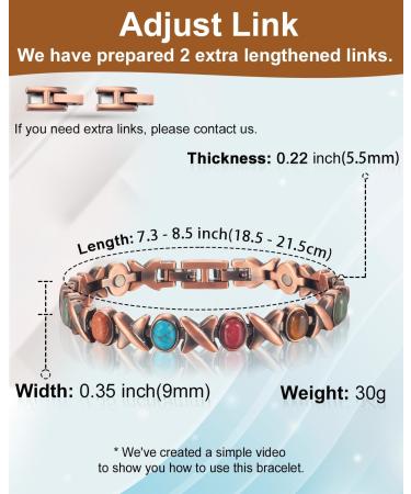 EnerCoppeX Copper Magnetic Bracelet for Women - Turquoise Jewelry with 3500 Gauss Magnet (COB-0176) - Buy Online on GoSupps.com