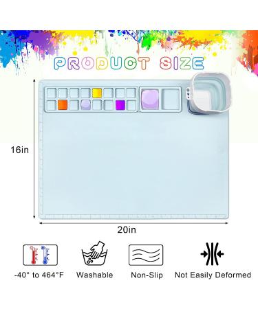 Creator Silicone Craft Mat 20x16 for Resin, Painting, Art - Non-Stick Silicone Sheet for Clay & Play Doh - Includes Cleaning Cup (Blue) - Buy Online on GoSupps.com