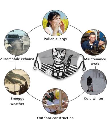 Zyvia Play Ball Kitty Dust Mask for Adults - 5-Layer Protection & Activated Carbon Filter - Soft Breathable Adjustable - Pack of 10 - Buy Online on GoSupps.com