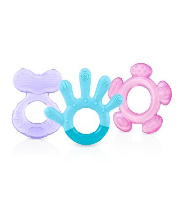 Nuby 3 Step Soothing Teether 3 Piece Set- Front  Middle  Back Teeth Teething- Pink/Purple  3 m+ - Buy Online on GoSupps.com