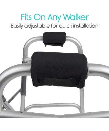 Walking aid arm pad 1 Pair Walking Arm Crutch Handle Pads Walker Grips Soft Padded Hand Covers Non slip Comfortable Cushion Padding Wicking Comfort Washable Black - Buy Online on GoSupps.com