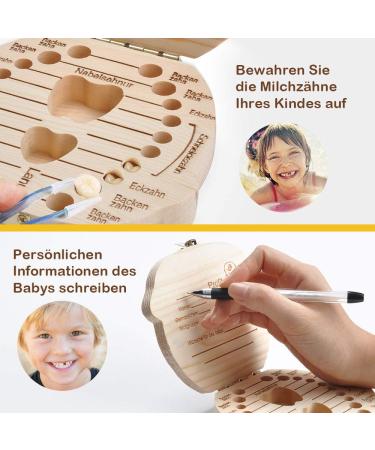Lattcure Wooden Milk Tooth Box - Perfect Keepsake for Girls & Boys | German Souvenir Christmas Gift - Buy Online on GoSupps.com