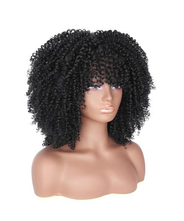 Buy Porsmeer 14 Curly Afro Wig for Women - Full Kinky Curly Bob with Volume & Ponytail - Perfect Artificial Hair Wig for Black Women - Buy Online on GoSupps.com