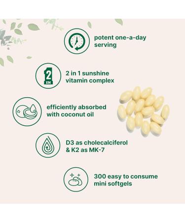 Micro Ingredients Vitamin D3 5 000 IU + K2 MK-7 100 mcg 300 Softgels | Virgin Coconut Oil | 2-in-1 Bone Immune & Heart Support | Easy to Swallow Non-GMO 300 Count (Pack of 1) - Buy Online on GoSupps.com