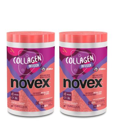 NOVEX Collagen Infusion Hair Mask For Stronger Thicker and Shinier Hair (Pack of 2) (1kg)