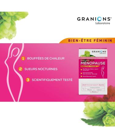 Menopause Granions Softgels | Anti Hot Flushing Treatment | Tested and Approved for Pre-Menopause and Menopause - Relies All Symptoms | Hormone Free Soy Free | FR Brand | 56 Capsules - Buy Online on GoSupps.com