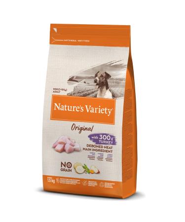 Nature's Variety Original No Grain Dry food for adult dogs Small breeds - without grain with turkey without bones - 1.5 kg turkey 1.5 kg (1 Pack)
