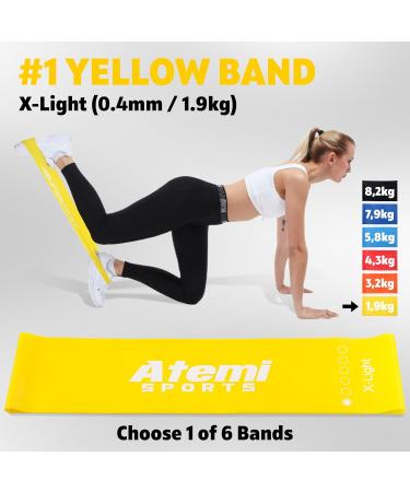 Resistance Bands for Glute Training | Extra Wide Exercise Bands | #1 Yellow (X-Light) Sold Individually | International Shipping Available - Buy Online on GoSupps.com
