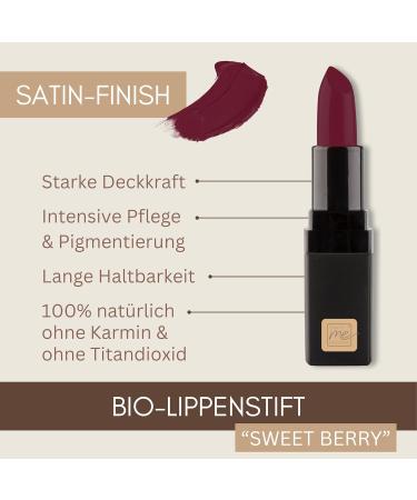 Thats me organic Organic Lipstick Intensely Pigmented & Long Lasting Natural Satin Finish - Sweet Berry - Buy Online on GoSupps.com