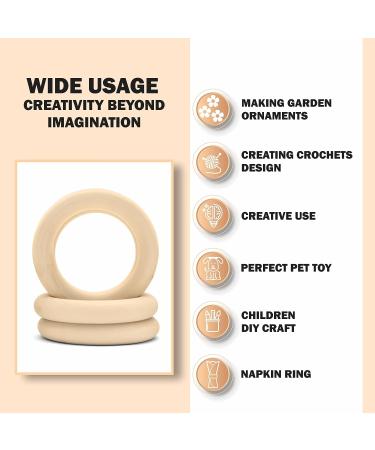 WUUDAR 55mm Wooden Rings for Crafts - 20Pcs Smooth Unfinished Macrame Rings for Jewelry Making, DIY Crafts & Home Decor - Durable & Lightweight Wood Rings - Buy Online on GoSupps.com