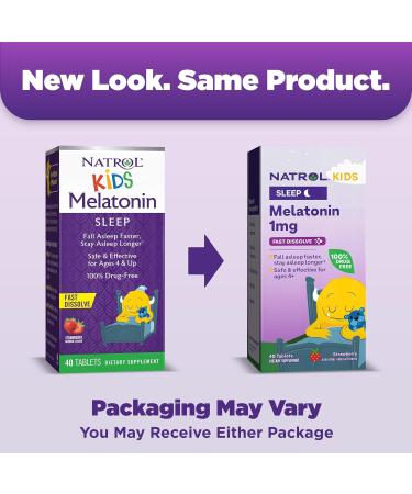 Natrol Kids Melatonin Fast Dissolve Tablets  Helps You Fall Asleep Faster  Stay Asleep Longer  Easy to Take  Dissolves in Mouth  for Ages 4 and Up  Strawberry Flavor  1mg  40 Count Fast Dissolve Tablet 40 Count (Pack of  - Buy Online on GoSupps.com
