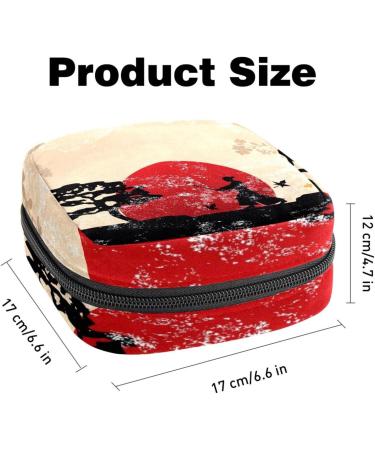 Retro Japanese Handicraft Menstruation Pad Bag with Zipper - Stylish Women's Napkin & Tampon Organizer - Buy Online on GoSupps.com