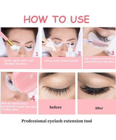 Buy Eyelash Cleaning Kit - Pink Mini Portable Lash Fan Dryer & Extension Brush | Electric Eyelash Care Accessories - International Shipping Available - Buy Online on GoSupps.com