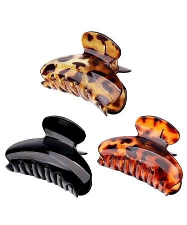 3 Pcs Hair Jaw Clips 7cm x 4cm/2.8inch x 1.6inch Medium Acrylic Hair Claw Clips for Girls and Women