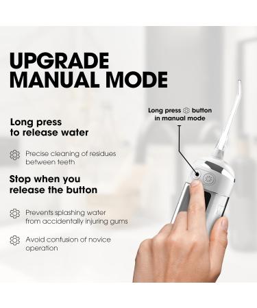Portable Water Flosser - Rechargeable Oral Irrigator with 6 Modes & 4 Nozzles - Ideal for Gums Teeth Braces - Effective Plaque Remover (White - Buy Online on GoSupps.com