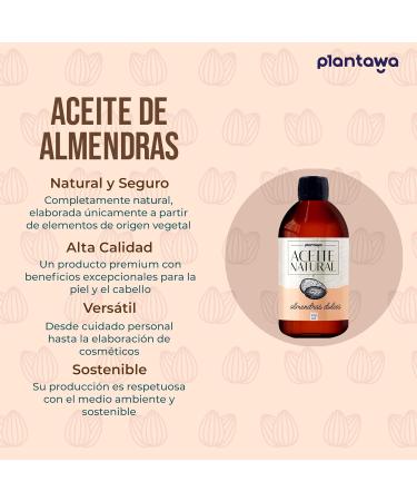 Sweet Almond Oil 500ml - Cold-Pressed Moisturizing for Skin Hair & Nails with Vitamin E - Buy Online on GoSupps.com