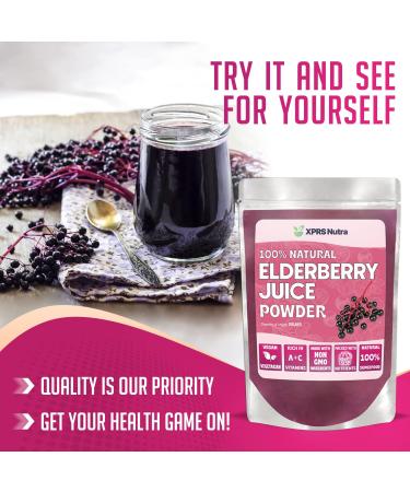 XPRS Nutra Organic Elderberry Juice Powder - Vitamin-Rich Elderberries Supplement - 8 oz - Buy Online on GoSupps.com