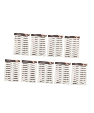 FRCOLOR 9 Sheets Waterproof Eyebrow Stickers Eyebrow Tool Imitation Eyebrow Sticker Hair 3d Template 1 count (Pack of 1) Brown