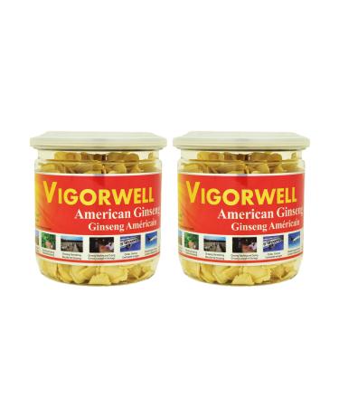 Vigorwell Premium 4-Year Large American Ginseng Slice (80G/2.8OZ X 2 Bottles)-Proudly from Canadian Ginseng Farm