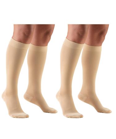 Truform Short Length Compression Stockings 20-30 mmHg Beige Medium (Pack of 2) Medium (Pack of 2) - Short Beige