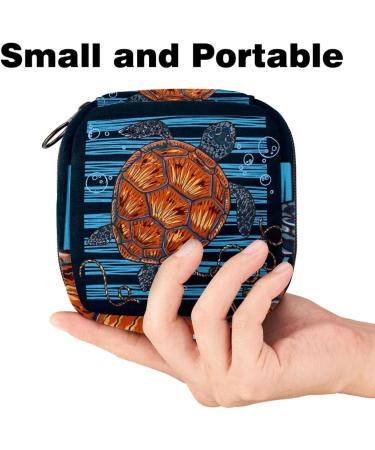 Sea Turtle Sanitary Napkin & Menstrual Cup Storage Bag - Portable Zipper Pocket for Teenage Girls & Women - Buy Online on GoSupps.com