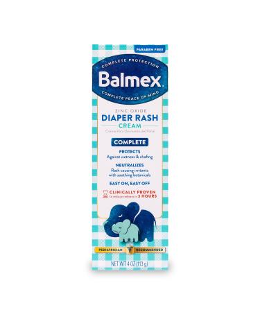 Balmex Complete Protection Baby Diaper Rash Cream with Zinc Oxide + Soothing Botanicals  4 Ounce