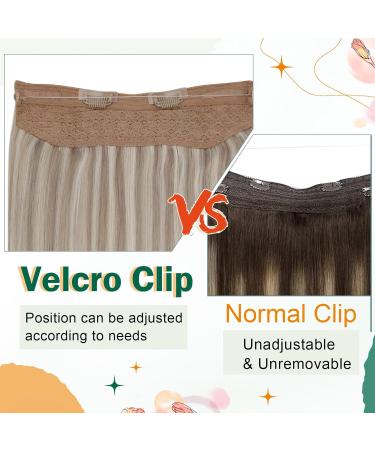 Easyouth Blonde Balayage Fish Line Human Hair Extensions 12 Inch Remy Wire Hair - #18/22/60 Nordic - 70g - Buy Online on GoSupps.com