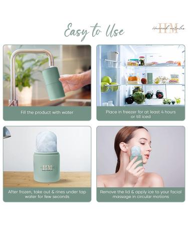 Sea Green Ice Roller for Face - Reduces Puffiness & Dark Circles, Boosts Blood Circulation for Youthful Skin - Buy Online on GoSupps.com