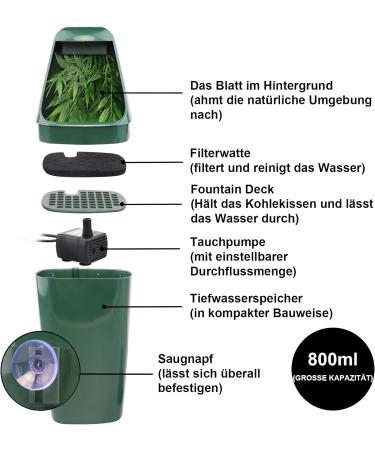AIICIOO Reptile Drinking Fountain with Activated Carbon Filter - Terrarium & Aquarium Accessories for Amphibians, Insects, Lizards, Turtles, Snakes, Frogs, Geckos - Buy Online on GoSupps.com