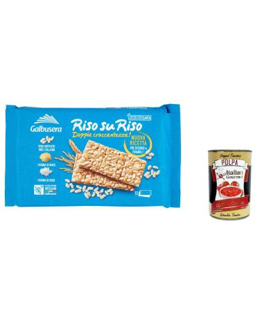 Italian Gourmet E.R. Galbusera RisosuRiso Doppia Croccantezza Crackers with Italian Puffed Rice 380g + Italian Gourmet Pulpa 400g