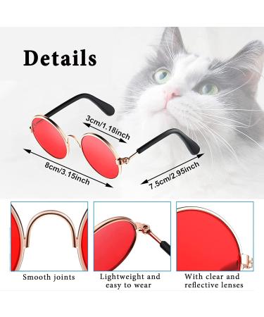 Buy CYH 10-Piece Round Pet Sunglasses Fashionable Retro Glasses for Dogs & Cats | Perfect for Cosplay Parties & Photo Shoots - Buy Online on GoSupps.com