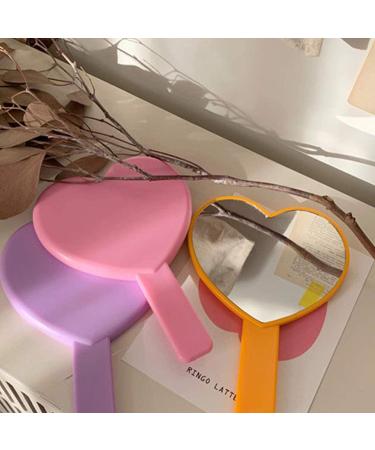 BinaryABC Heart Shaped Handheld Mirror - Travel Makeup Cosmetic Mirror (Pink) - Buy Online on GoSupps.com