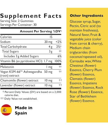 Bach RESCUE PLUS Sleep & Stress Support Gummies Nighttime Dietary Supplement with 1mg Melatonin Ashwagandha Chamomile Lavender & Vitamin B6 Natural Blueberry Flavor Vegan & Gluten-Free 60 Count 60 Count (Pack of 1) - Buy Online on GoSupps.com