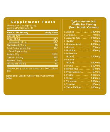 Premier Research Labs Organic Unflavored Whey Protein Powder - Clean & Pure Whey Concentrate Keto Friendly Natural Nutrition 25g Protein Readily Mixes Low Heat Filtered - 16.8 Oz - Buy Online on GoSupps.com