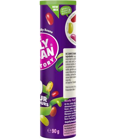 Jelly Bean Factory Sour Tube | 9 Sour Mix | Gluten and Gelatine free | Impulse candy (1 x 90g) (Pack of 2) 1 Count (Pack of 2) - Buy Online on GoSupps.com