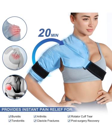 REVIX Shoulder Ice Pack for Injuries - Reusable Gel Wrap for Pain Relief - Cold Compression Therapy for Bursitis, Rotator Cuff - Men and Women - Blue - Buy Online on GoSupps.com