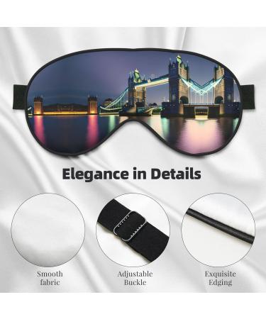 Night London Tower Bridge Soft Sleep Eye Mask Female Breathable Eye Patch Perfect for Travel and Relaxation - Buy Online on GoSupps.com