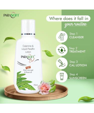 Parasoft Cal Body Moisturizing Lotion With Calamine, Aloevera And Rose Oil | Soothing Restoring Moisturizer | Relief Irritating Rashes Burns | Non-sticky Formulation For All Type Skin - 70 ml - Buy Online on GoSupps.com
