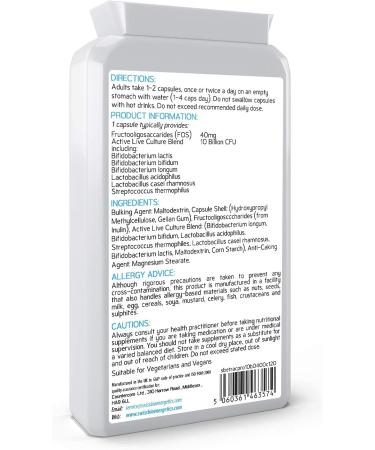 Full Spectrum Bio-Culture Defence - 120 Capsules | High Strength 10 Billion Live CFU Multi-Strain Bio-Cultures + FOS Formula | DRCaps Encapsulation for Gastric Acid Protection - Buy Online on GoSupps.com