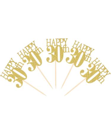 Unimall 24 Pieces Gold Glitter Number 30 Birthday Cupcake Toppers Happy 30th Cupcake Picks Mini Cake Decorations for Youth 30 Years Old Birthday Anniversary Party Supplies - Buy Online on GoSupps.com