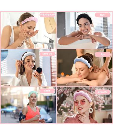 Pink Spa Headband for Women - Terry Towel Hair Band for Face Washing, Makeup Removal, Skincare - Shower Hair Accessory - Buy Online on GoSupps.com