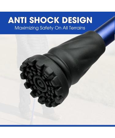 CaneCraft Blue Folding Walking Stick for Men & Women - Adjustable Mobility Aid for Elderly - Bag Included - Perfect for Seniors & Adults - Buy Online on GoSupps.com