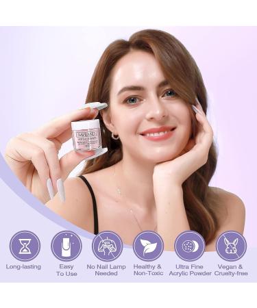 Saviland Acrylic Nail Kit for Beginners - 15g Clear/White/Pink Powder and Liquid Set with Nail Brush, Forms, and Dappen Dish - Easy to Use Starter Kit for Home DIY - Buy Online on GoSupps.com