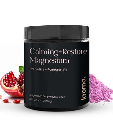 Kroma Calming + Restore Magnesium Powder Magnesium Citrate with L-Theanine for Relaxation Sleep Cycle & Digestive Support Muscle Recovery Supplement Pomegranate Flavor 4.4 oz 30 Servings